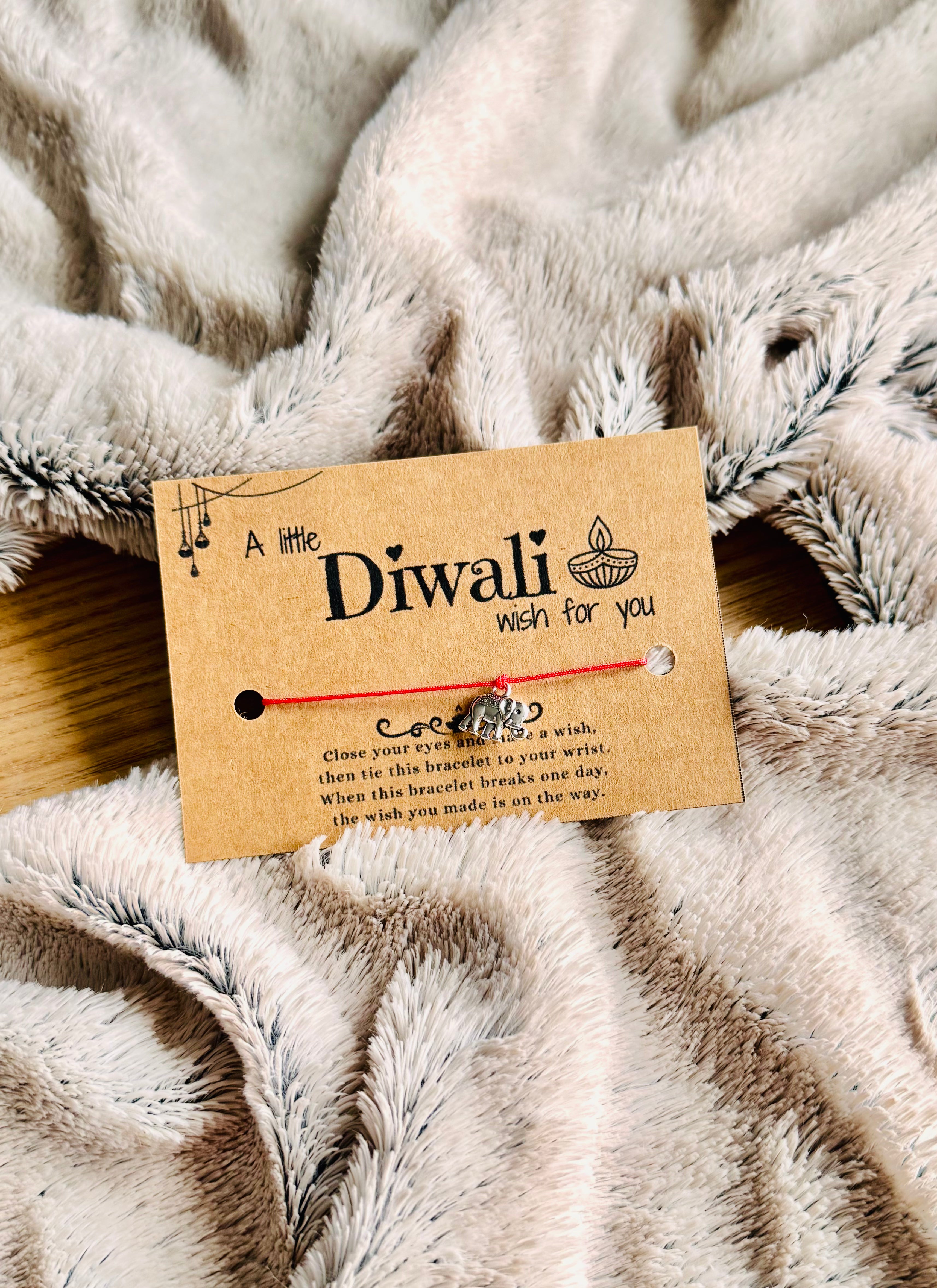 Diwali Wish Bracelet, Hindu Celebration Gift